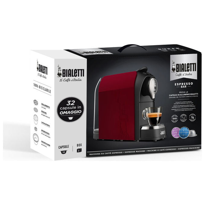 Bialetti 098150520-NP Super Macchina da caffe' a Capsule 0,7 L 20 bar 1200 W 32 Capsule Incluse colore Rosso