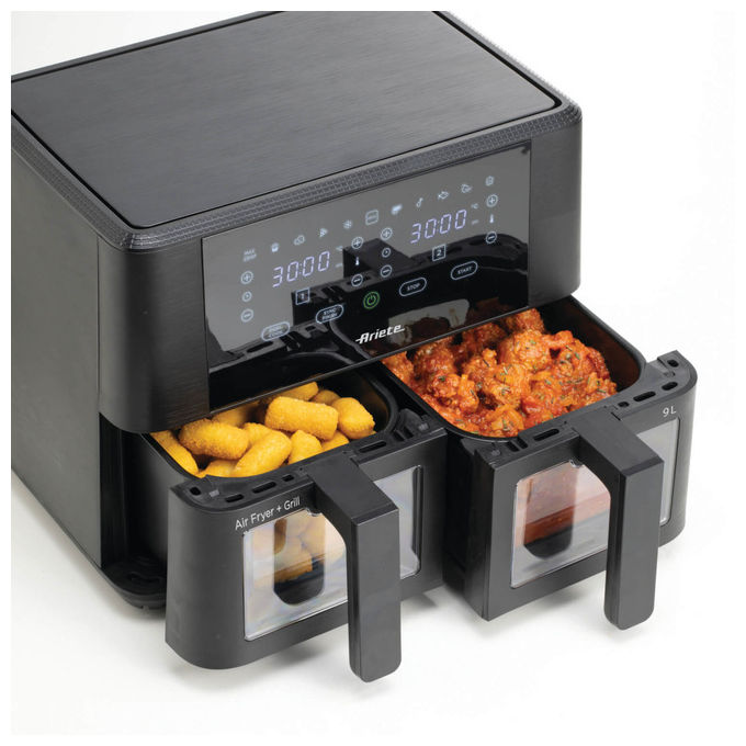 Ariete 4631 Friggitrice ad aria Doppia 9L 2400W 11 Programmi Touch Screen colore Nero