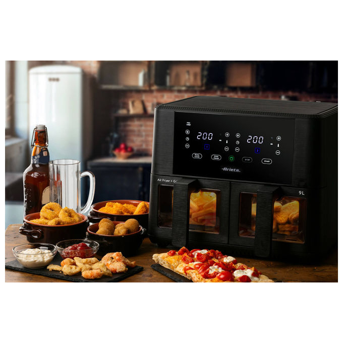 Ariete 4631 Friggitrice ad aria Doppia 9L 2400W 11 Programmi Touch Screen colore Nero