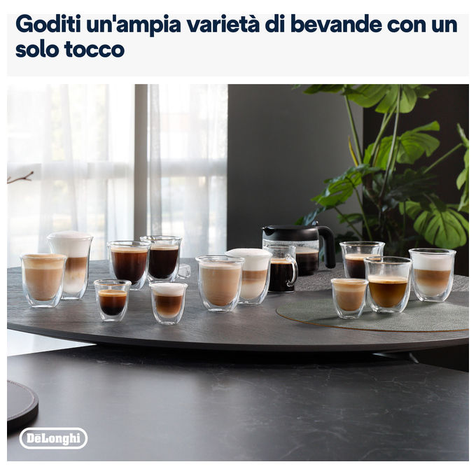 De'Longhi ECAM380.85.SB Dinamica Plus Macchina da caffe' Automatica 1,8 L 15 bar 1450 W LatteCrema Hot 24 bevande colore Nero Argento