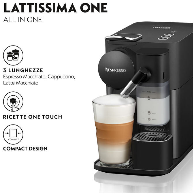 De'Longhi EN510.B Lattissima One Macchina da caffe' Automatica Capsule 1 L 19 bar 1450 W One-Touch colore Nero