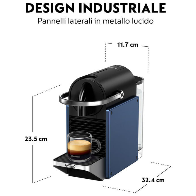 De'Longhi EN127.BL Pixie Macchina da caffe' a Capsule Automatica 1 L 19 bar 1260 W colore Nero Blu Argento