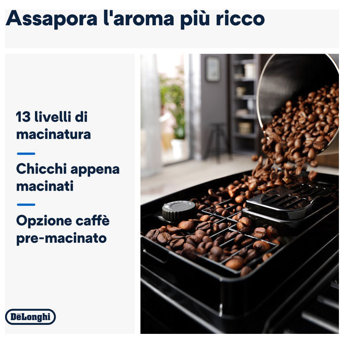 De'Longhi ECAM220.60.B Magnifica Start Macchina da caffe' Automatica 1,8 L 15 bar 1450 W 4 bevande one touch Cappuccinatore colore Nero