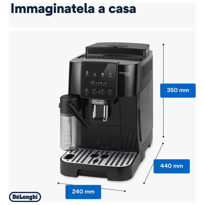 De'Longhi ECAM220.60.B Magnifica Start Macchina da caffe' Automatica 1,8 L 15 bar 1450 W 4 bevande one touch Cappuccinatore colore Nero