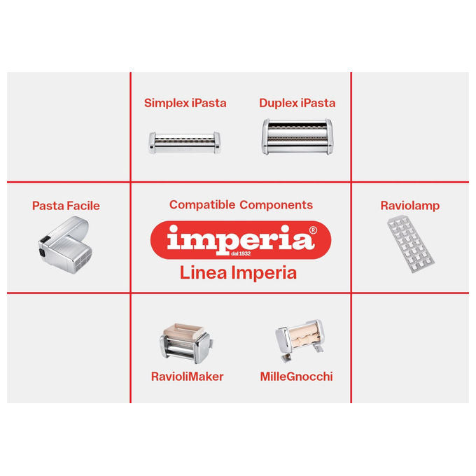 Imperia 3700 PastaPresto Macchina per la Pasta Elettrica 3 Formati 6 Spessori Sfoglia Made in Italy colore Grigio Argento