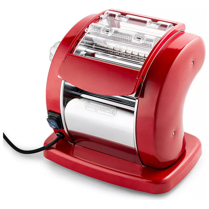 Imperia 4702 PastaPresto Macchina per Pasta Elettrica Acciaio Cromato 85W 3 Formati Sfoglia 150mm colore Rosso