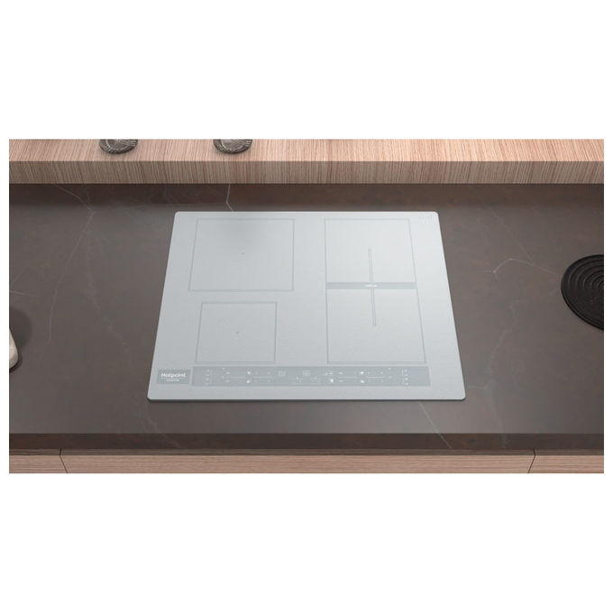Hotpoint, Piano Cottura a Induzione HB 8460B NE-W, 59 cm, Bianco, 4 Zone, Comandi Touch