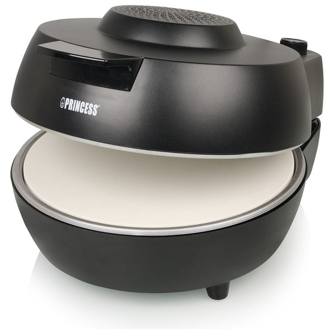Princess 01.115005.01.001 Forno per Pizza Pro Pietra Ceramica 1200 W 400 °C Diametro 30 cm Timer Termostato colore Nero