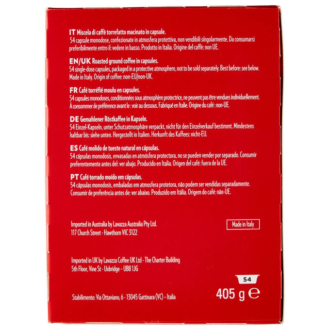 Lavazza A Modo Mio Qualita' Rossa, 54 Capsule Caffe' Espresso