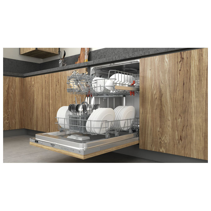 Hotpoint H2I HRD526 S Lavastoviglie Incasso a Scomparsa Totale 14 coperti Classe E 9 programmi Motore Inverter 46 dB (82x60x55 cm) colore Inox