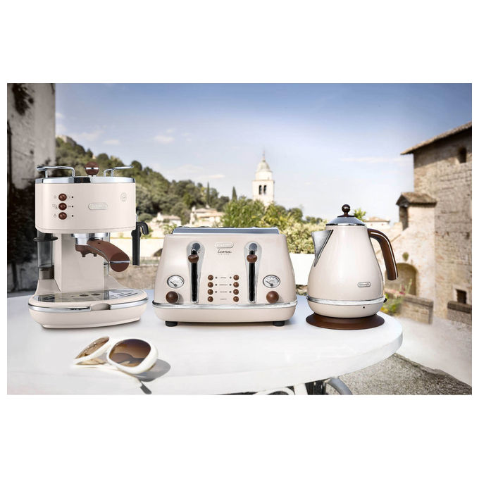 De'Longhi Icona Vintage ECOV 311.BG, Macchina Espresso, Beige, 1.4 L