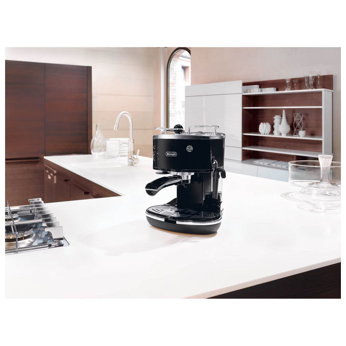 De'Longhi, Macchina Espresso Manuale, Icona Classic, Nero, Acciaio Inox