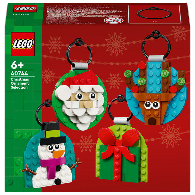 LEGO Decorazioni Natalizie 4 Ornamenti Regalo Babbo Natale Renna Pupazzo di Neve 40744