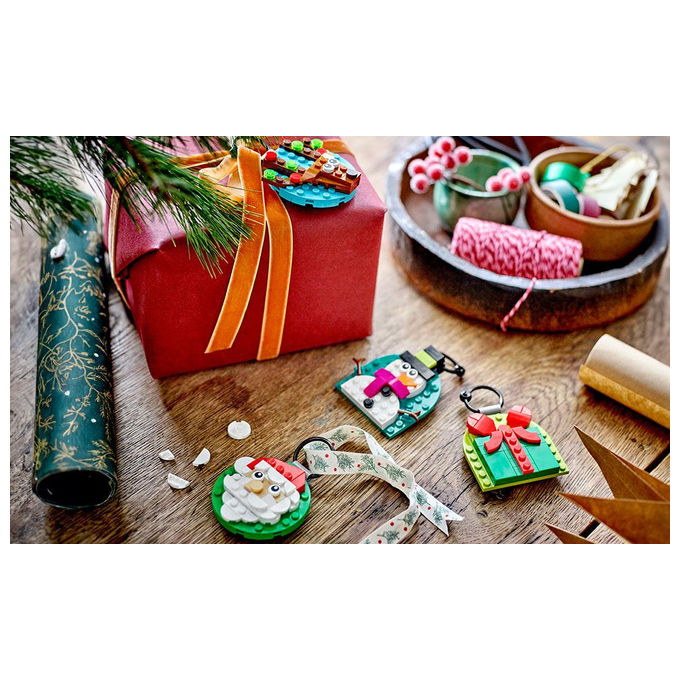 LEGO Decorazioni Natalizie 4 Ornamenti Regalo Babbo Natale Renna Pupazzo di Neve 40744