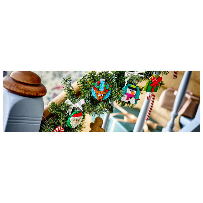 LEGO Decorazioni Natalizie 4 Ornamenti Regalo Babbo Natale Renna Pupazzo di Neve 40744