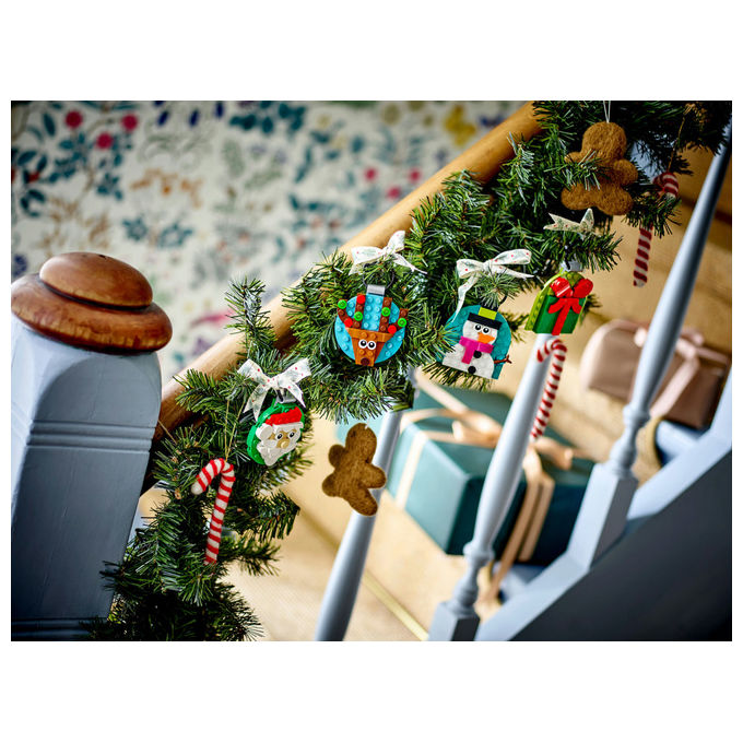 LEGO Decorazioni Natalizie 4 Ornamenti Regalo Babbo Natale Renna Pupazzo di Neve 40744