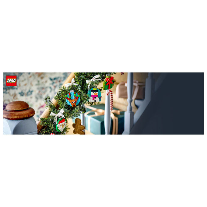 LEGO Decorazioni Natalizie 4 Ornamenti Regalo Babbo Natale Renna Pupazzo di Neve 40744