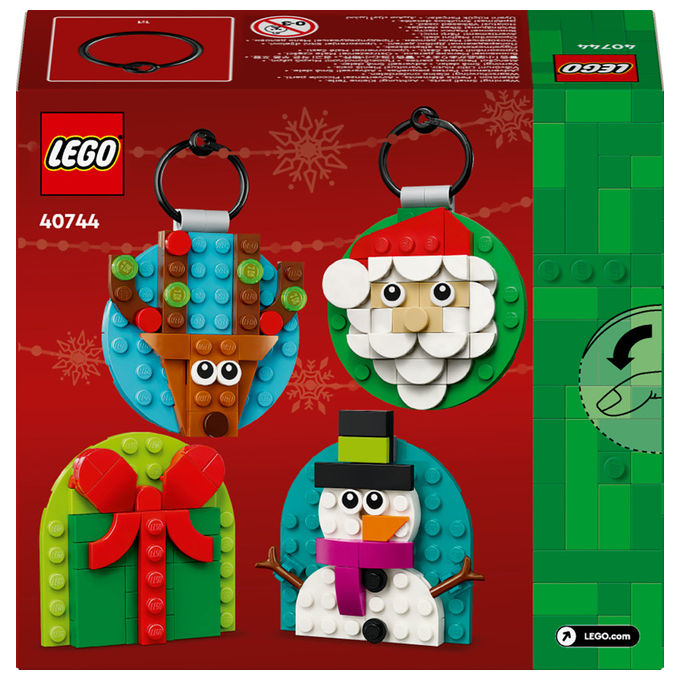 LEGO Decorazioni Natalizie 4 Ornamenti Regalo Babbo Natale Renna Pupazzo di Neve 40744