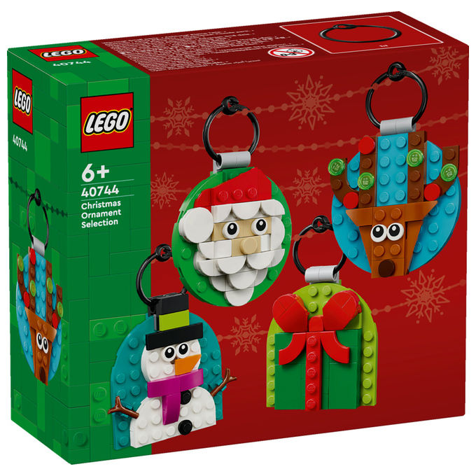 LEGO Decorazioni Natalizie 4 Ornamenti Regalo Babbo Natale Renna Pupazzo di Neve 40744