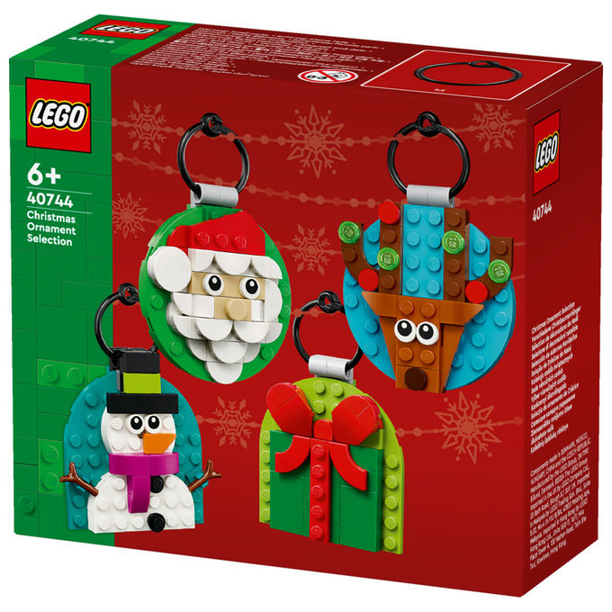 LEGO Decorazioni Natalizie 4 Ornamenti Regalo Babbo Natale Renna Pupazzo di Neve 40744