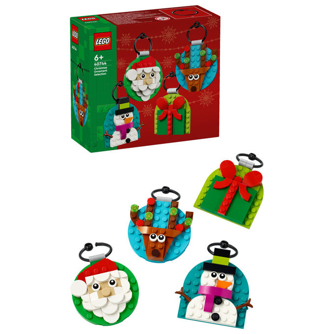 LEGO Decorazioni Natalizie 4 Ornamenti Regalo Babbo Natale Renna Pupazzo di Neve 40744