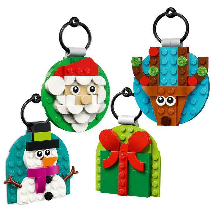 LEGO Decorazioni Natalizie 4 Ornamenti Regalo Babbo Natale Renna Pupazzo di Neve 40744