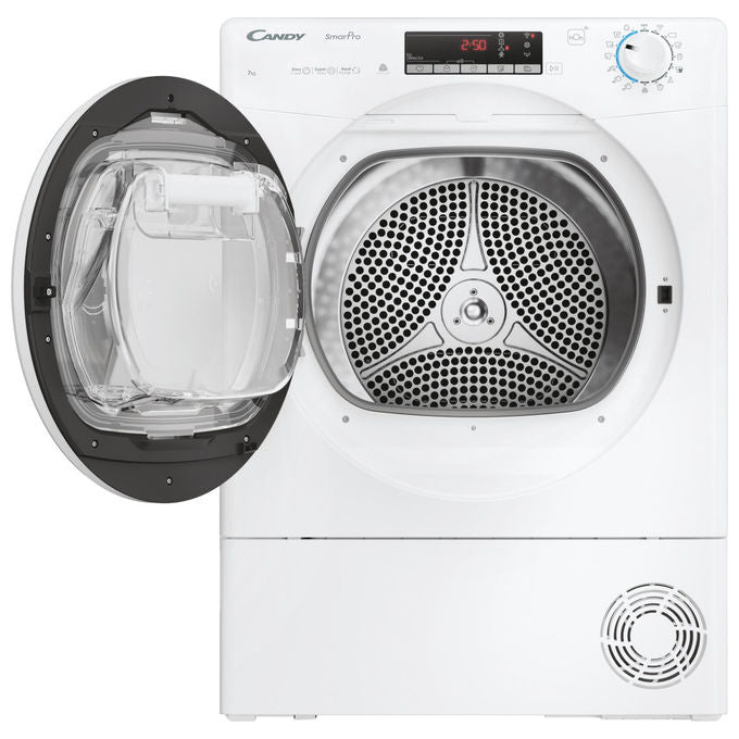 Candy CRO4 H7A2TE-S Smart Pro Asciugatrice Slim Pompa di Calore 7 Kg Classe E Wi-Fi Bluetooth 14 Programmi (85x60x48 cm) colore Bianco