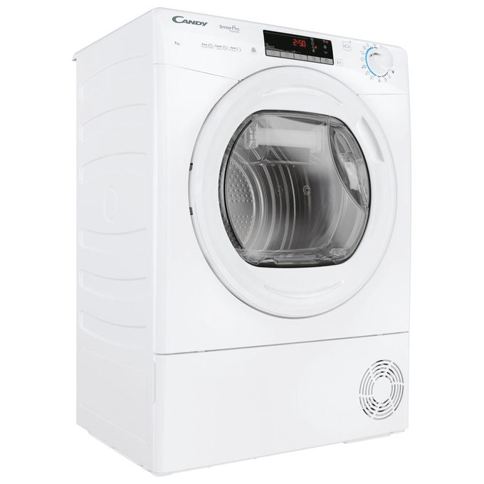 Candy CRO4 H7A2TE-S Smart Pro Asciugatrice Slim Pompa di Calore 7 Kg Classe E Wi-Fi Bluetooth 14 Programmi (85x60x48 cm) colore Bianco