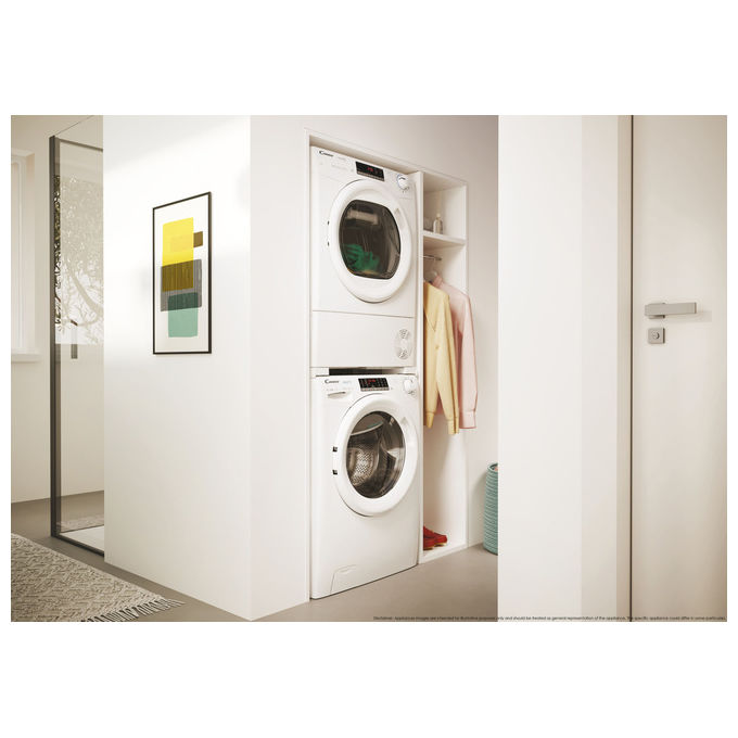 Candy CRO4 H7A2TE-S Smart Pro Asciugatrice Slim Pompa di Calore 7 Kg Classe E Wi-Fi Bluetooth 14 Programmi (85x60x48 cm) colore Bianco
