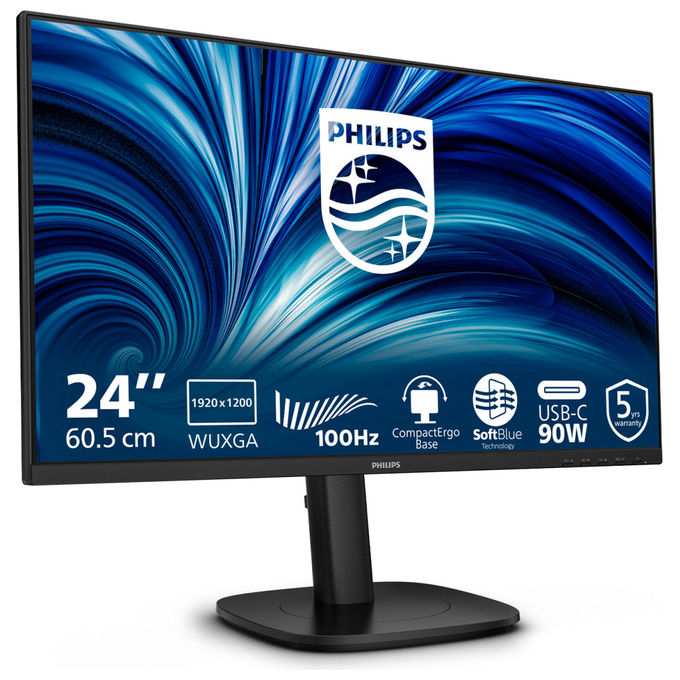 Philips, Monitor PC 24B2U3301D, 24.1'' WUXGA LCD, Nero
