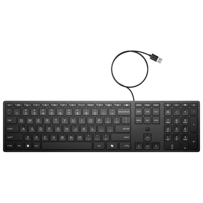HP Tastiera Wired Desktop 320K USB QWERTY Inglese Nera