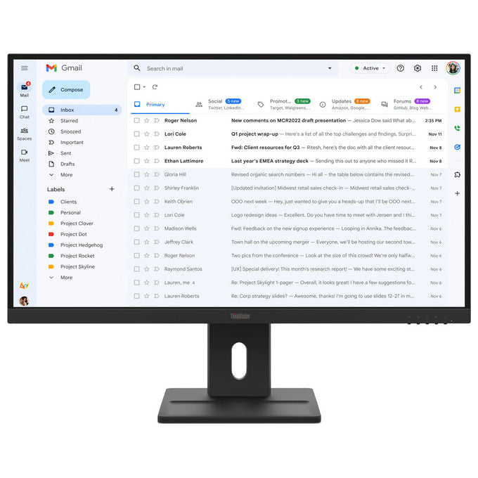 Lenovo ThinkVision E27-40, Monitor LED 27'' Full HD, IPS, Nero