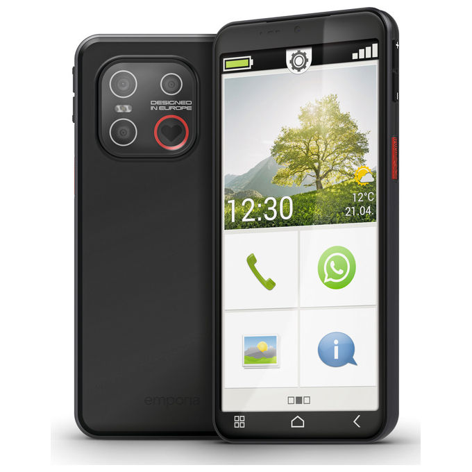 Emporia E7LT.V1.BK.01 emporiaSMART.7lite Smartphone Android 15 6 GB RAM 128 GB 4G NFC IP54 colore Nero