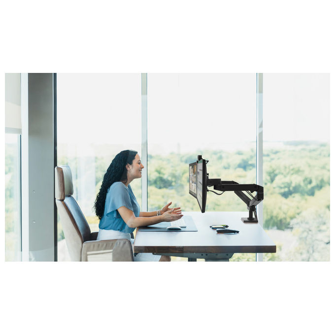 Ergotron, Supporto TV da Scrivania LX Pro, 27'', Nero, Supporto Doppio Affiancato, 45-686-292