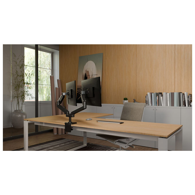 Ergotron, Supporto TV da Scrivania LX Pro, 27'', Nero, Supporto Doppio Affiancato, 45-686-292