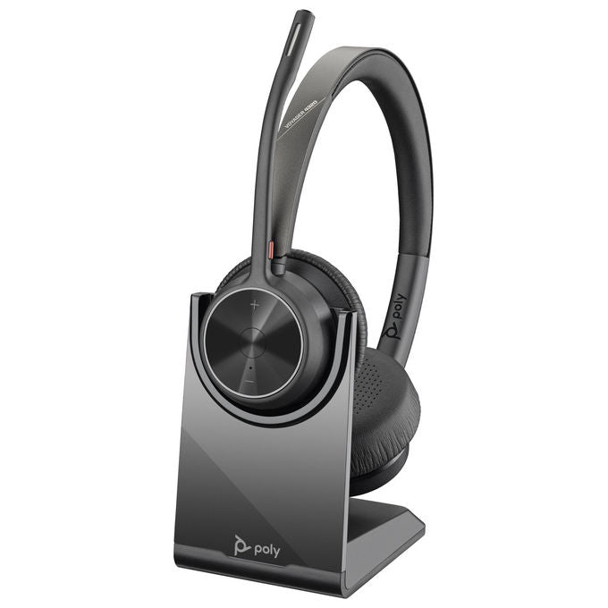 Poly, Cuffie Voyager 4320, USB-C, Bluetooth, Con Dongle BT700 e Supporto di Ricarica