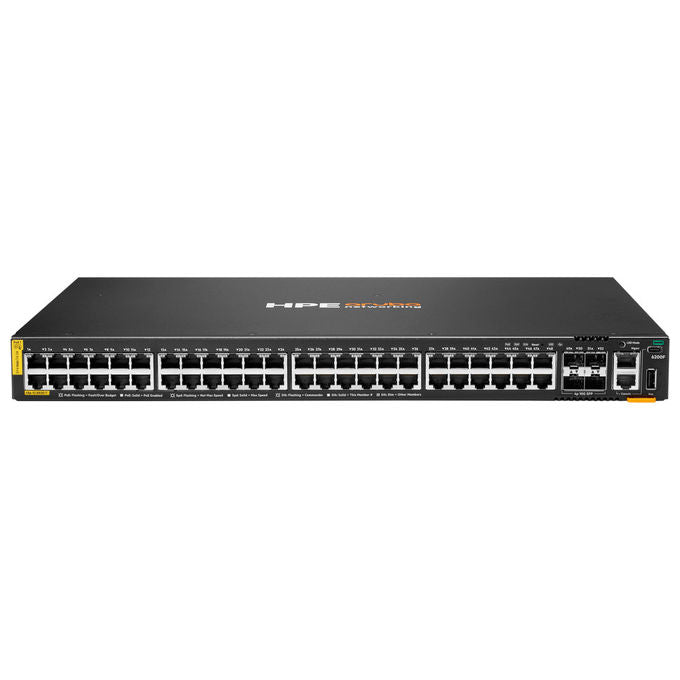 HPE Aruba Networking CX 6200F, Switch 48G, PoE 370W, 4SFP+