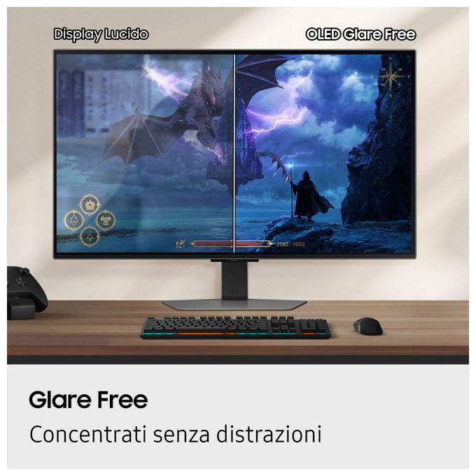 Samsung Monitor Gaming Odyssey OLED G8 G81SF 27'' UHD Argento