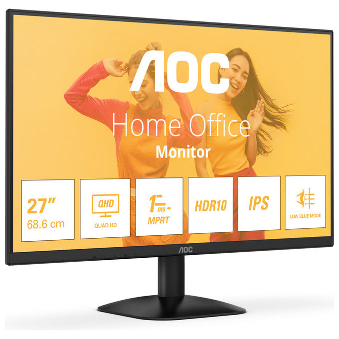 Aoc, Monitor Pc 27 Pollici QHD, Led Nero, Q27B35E