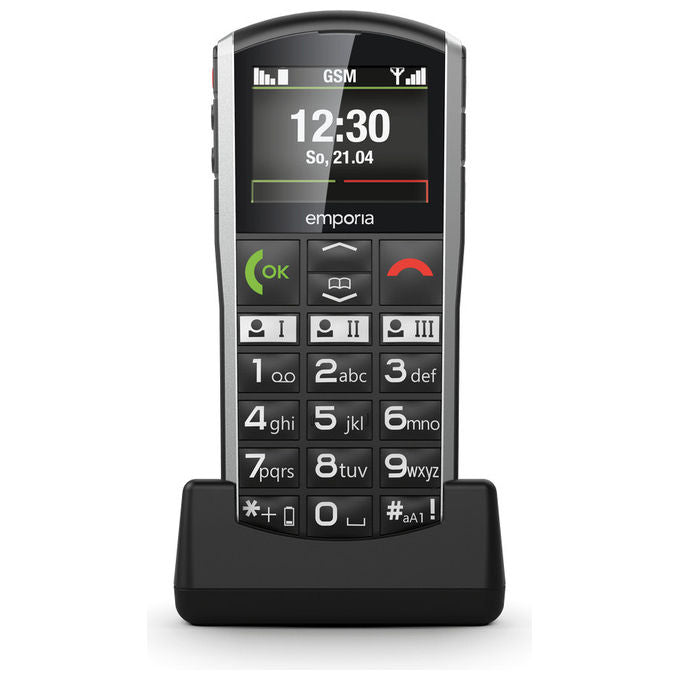 Emporia V27.V3.BK.01 Simplicity Telefono Cellulare 2G Dual SIM Tasti Grandi Radio FM IP54 colore Nero Argento