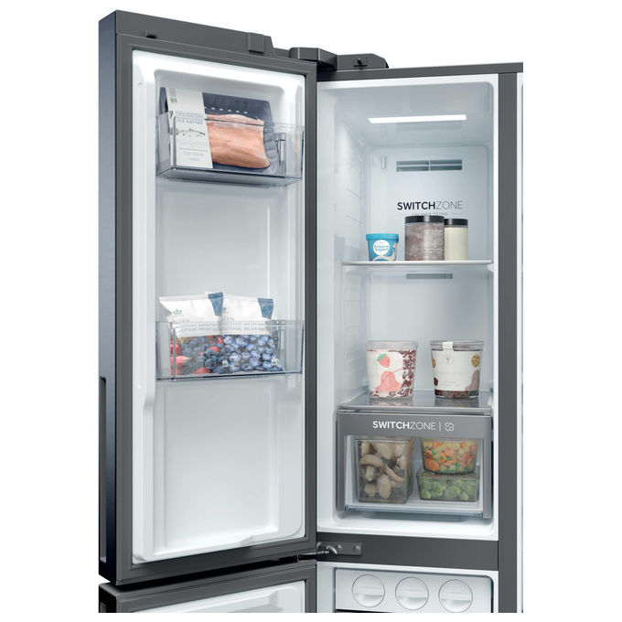 Haier HSPR79F18EWMB Frigorifero Side by Side 573 L 177 cm Classe E No Frost Dispenser Acqua e Ghiaccio 37 dB colore Nero