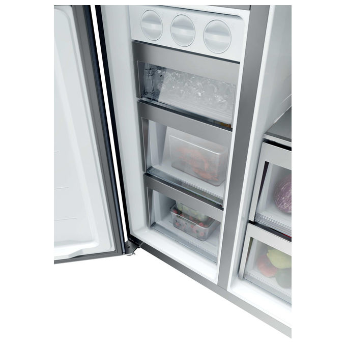 Haier HSPR79F18EWMB Frigorifero Side by Side 573 L 177 cm Classe E No Frost Dispenser Acqua e Ghiaccio 37 dB colore Nero