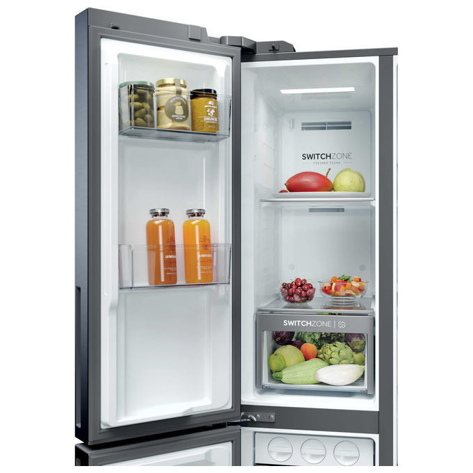 Haier HSPR79F18EWMB Frigorifero Side by Side 573 L 177 cm Classe E No Frost Dispenser Acqua e Ghiaccio 37 dB colore Nero