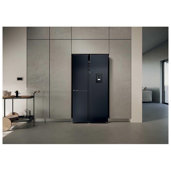 Haier HSPR79F18EWMB Frigorifero Side by Side 573 L 177 cm Classe E No Frost Dispenser Acqua e Ghiaccio 37 dB colore Nero