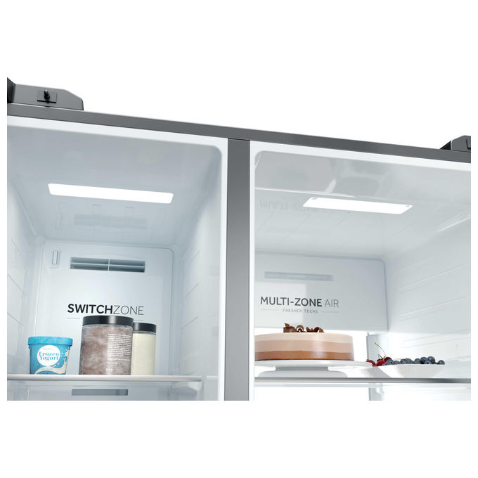 Haier HSPR79F18EWMB Frigorifero Side by Side 573 L 177 cm Classe E No Frost Dispenser Acqua e Ghiaccio 37 dB colore Nero