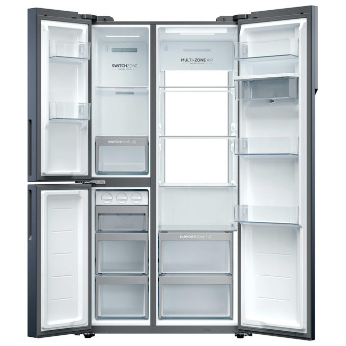 Haier HSPR79F18EWMB Frigorifero Side by Side 573 L 177 cm Classe E No Frost Dispenser Acqua e Ghiaccio 37 dB colore Nero