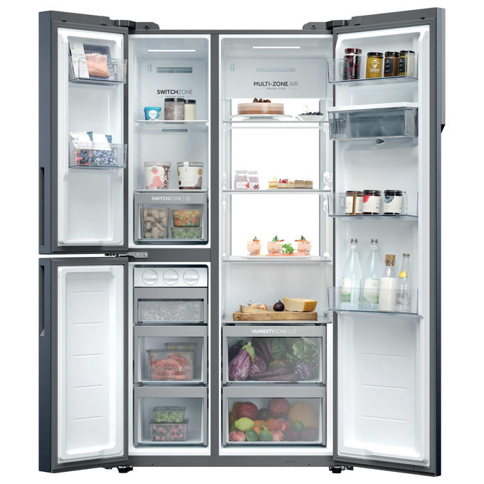 Haier HSPR79F18EWMB Frigorifero Side by Side 573 L 177 cm Classe E No Frost Dispenser Acqua e Ghiaccio 37 dB colore Nero
