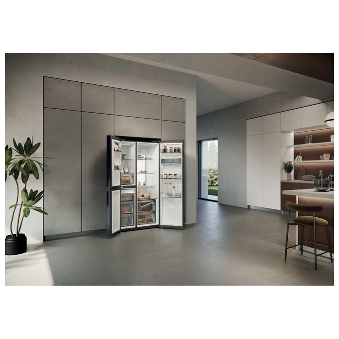 Haier HSPR79F18EWMB Frigorifero Side by Side 573 L 177 cm Classe E No Frost Dispenser Acqua e Ghiaccio 37 dB colore Nero