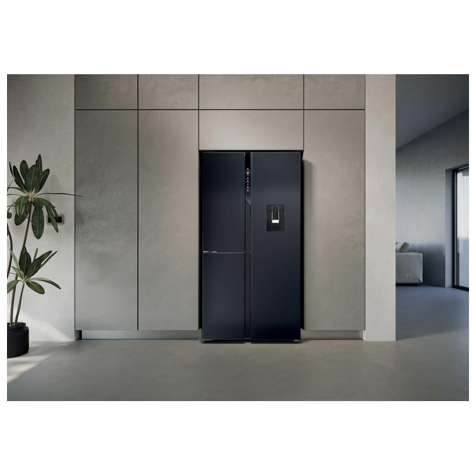Haier HSPR79F18EWMB Frigorifero Side by Side 573 L 177 cm Classe E No Frost Dispenser Acqua e Ghiaccio 37 dB colore Nero