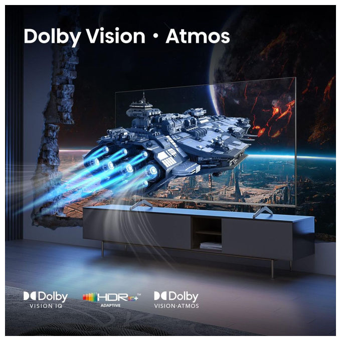 Hisense 100E7QPRO Smart TV QLED 100'' 4K Ultra HD 144Hz HDR Dolby Vision AMD FreeSync Premium VIDAA colore Nero